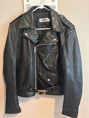 Smythe Black Leather Moto Bomber Jacket